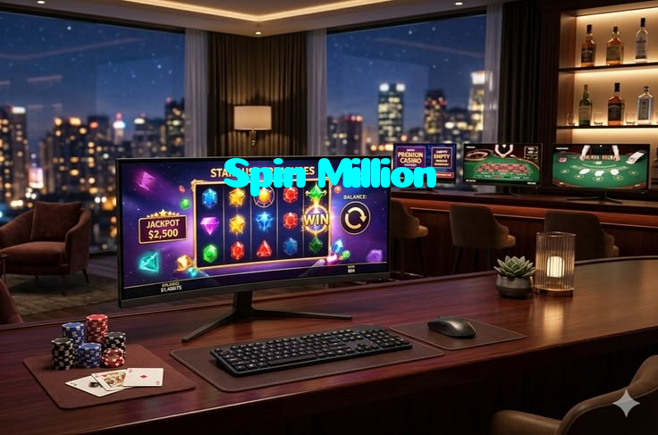 Spin Million casino presented on mobile device in Pakistan with slots and live games